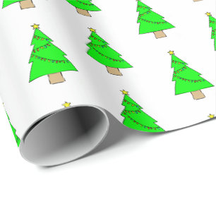 Papier Cadeau Jolis petits sapins de Noël