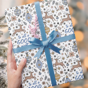 Papier Cadeau Jolis Renne À Tous Une Bonne Nuit Noël