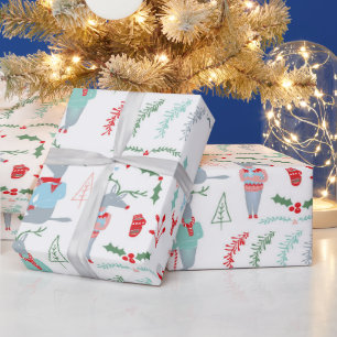 Papier Cadeau Jolis rennes animal de la forêt de Noël