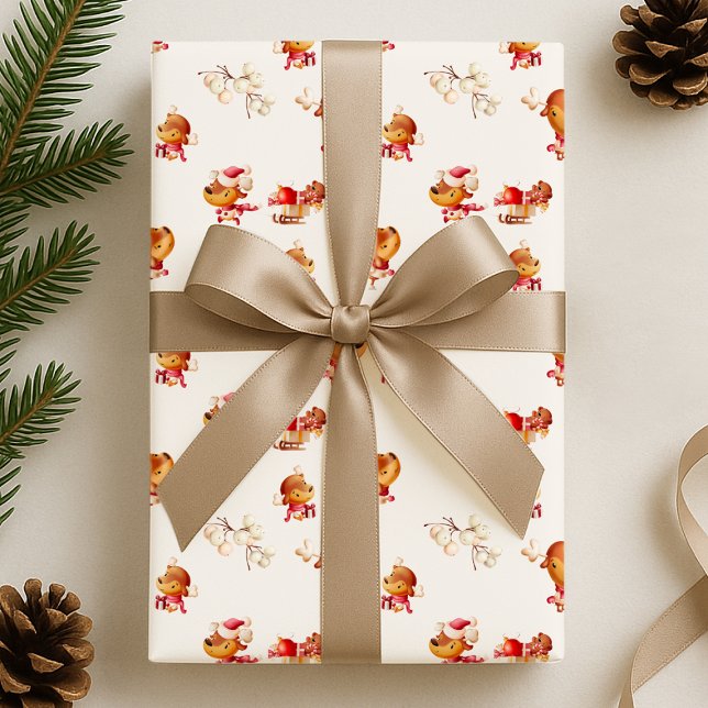 Papier Cadeau Jolis rennes de vacances (Créateur téléchargé)