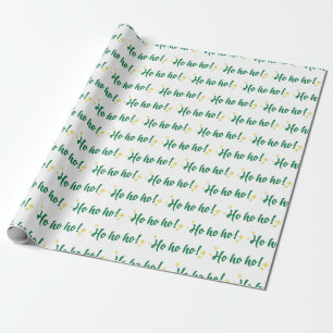 Papier Cadeau Jolly Ho Ho Ho Festive Spirit Blanc sans fil