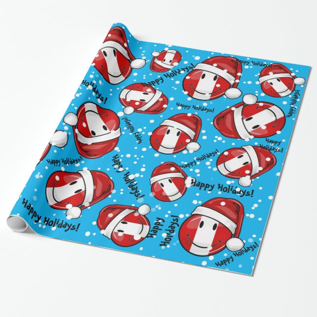 Papier Cadeau Jolly Le Drapeau Péruvien à Noël (Déroulé)