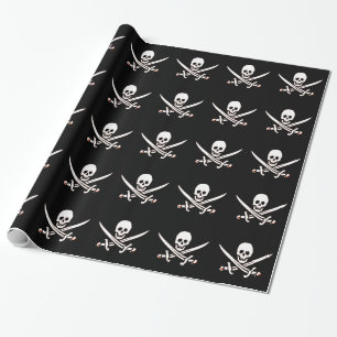 Papier Cadeau Jolly roger Pirate Os crâne Rouge Bandanna