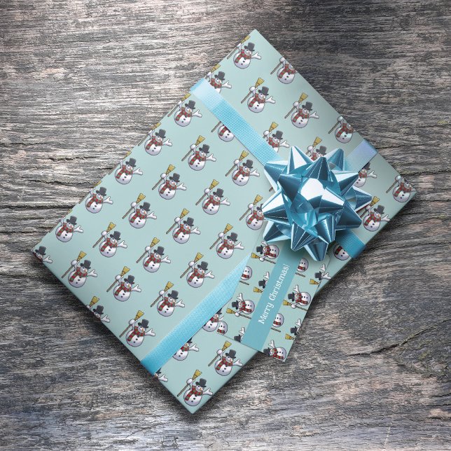 Papier Cadeau Jolly Top Hat Snowman Christmas Pixel Art Motif (Créateur téléchargé)