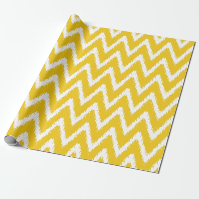 Papier Cadeau Jonquil Moods Asiatique Ikat Chevrons (Déroulé)