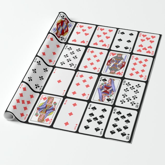 Papier Cadeau Jouer Cartes Poker Euchre envelopper cadeau (Déroulé)