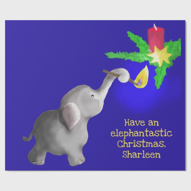 Papier Cadeau Jouet géant de Noël Eléphant Personnalisé (Plat)