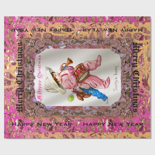 Papier Cadeau Jouets de Père Noël IV victorien (Plat)