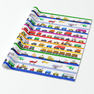 Papier Cadeau Jouets de transport