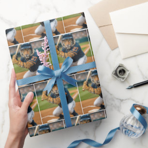 Papier Cadeau Joueur de baseball Tigre #27 à la batte