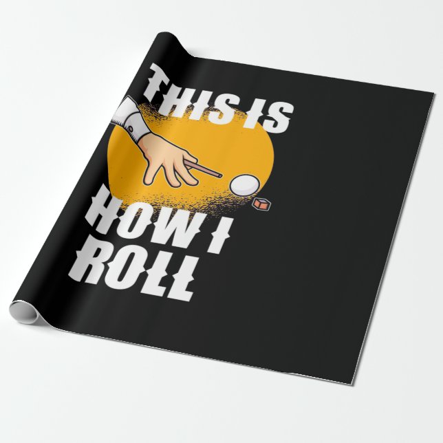 Papier Cadeau Joueur de billard | C'Est Comme Ça Que Snooker Rol (Déroulé)
