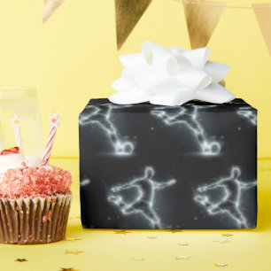 Papier Cadeau Joueur De Football Sur Noir