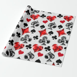Papier Cadeau Joueur de poker Joueur de cartes de jouer costumes