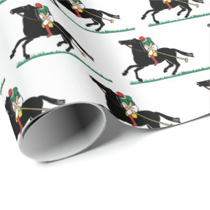 Papier Cadeau Joueur de polo vintage sur poney