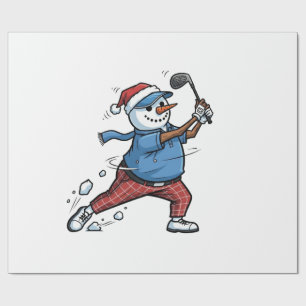 Papier Cadeau Joueur de tennis bonhomme de neige Noël 2026 Vacan