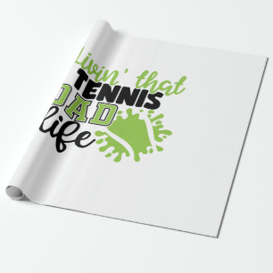 Papier Cadeau Joueur de tennis Vivre la vie de papa du tennis