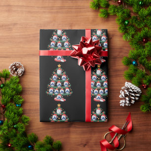 Papier Cadeau Joueur de volley-ball Lumières Sapin de Noël Sport
