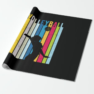 Papier Cadeau Joueur de volley-ball Volley-ball Vintage