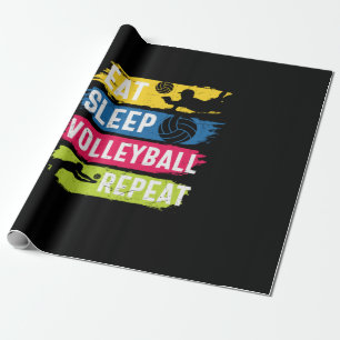 Papier Cadeau Joueur de Volleyball   Manger Dormir Volleyball Ré