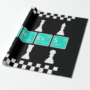 Papier Cadeau Joueur d'échecs Lover Tableau périodique Drôle Cad
