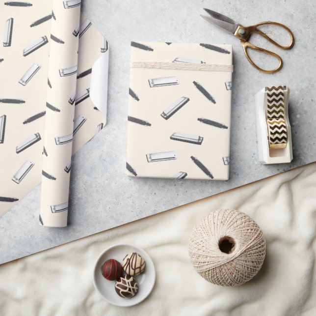 Papier Cadeau Joueur d'harmonica (Artisanat)