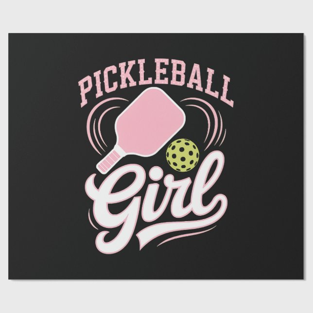 Papier Cadeau Joueuse de pickleball fille (Plat)