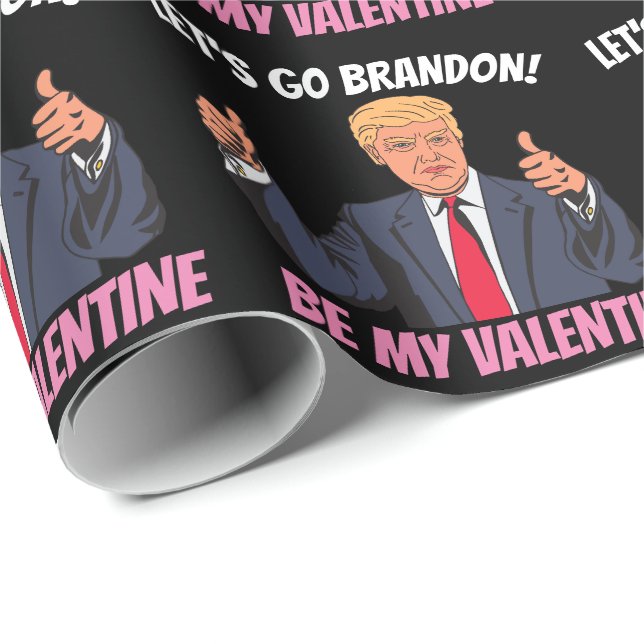 PAPIER CADEAU JOUR DE LA VALENTINE TRUMP BRANDON WRAPPING PAPIER (Coin rond)