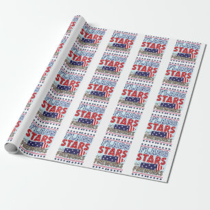 Papier Cadeau Jour de l'Indépendance Drapeau Patriotique 4 juill