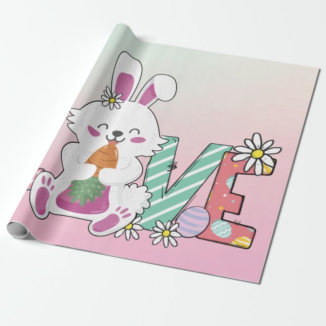 Papier Cadeau Jour de Pâques amusant Bunny (Déroulé)