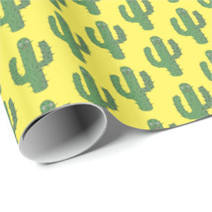 Papier Cadeau Jour des morts heureux Cactus Patterned