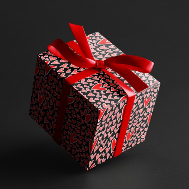 Papier Cadeau Jour des valentines Motifs des Coeurs rouges (Créateur téléchargé)