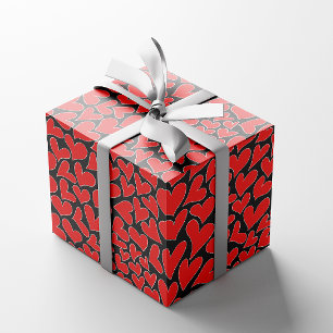 Papier Cadeau Jour des valentines Motifs des Coeurs rouges
