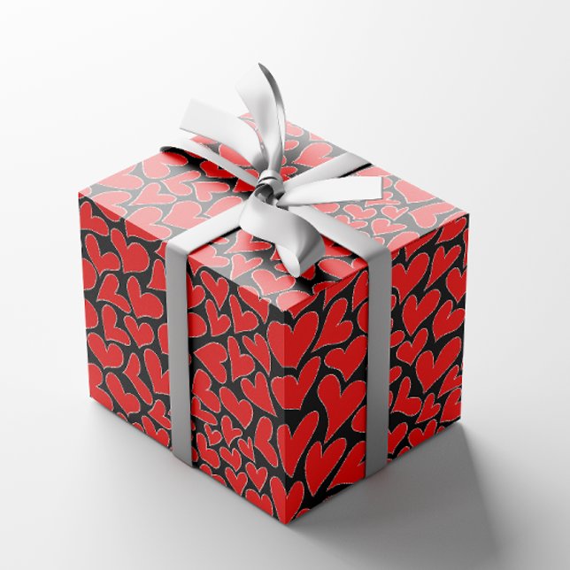 Papier Cadeau Jour des valentines Motifs des Coeurs rouges (Créateur téléchargé)