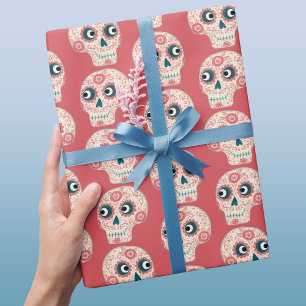 Papier Cadeau Jour du crâne de sucre de la feuille d'enveloppeme