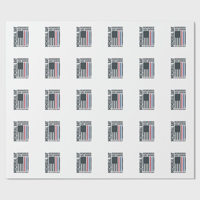 Papier Cadeau Jour du Souvenir Hommage et Tribut Vector Des (Plat)