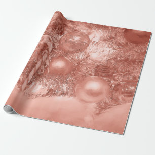 Papier Cadeau Jour férié de Noël Arbre Rose Gold
