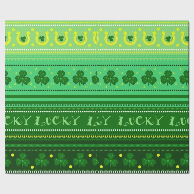 Papier Cadeau Jour vert de St Patricks du shamrock | (Couture)