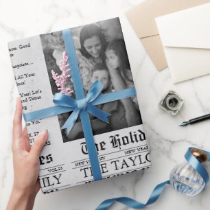 Papier Cadeau Journal Unique Fun Nouvel An Photo