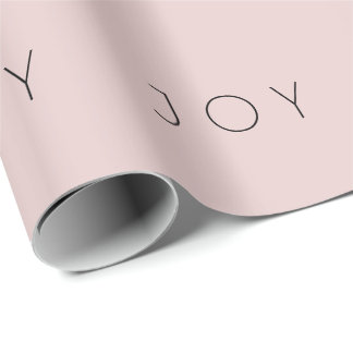 Papier Cadeau Joy Minimalist Rose Gold Black Typography Motif 