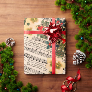 Papier Cadeau Joy to the World Sheet Music Wrapping Paper