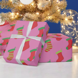 Papier Cadeau Joyaux de Noël rose mignonne Filles Motifs Noël