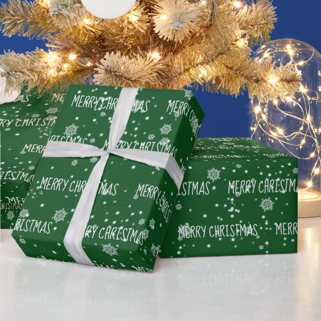 Papier Cadeau JOYE NOËL Texte Dans Les Snowflakes (Vacances)