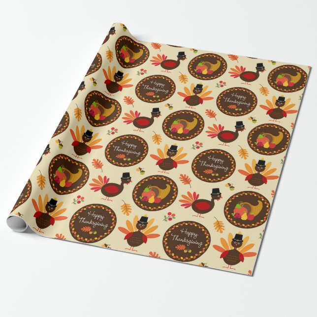 Papier Cadeau Joyeuse Action de grâce (Déroulé)