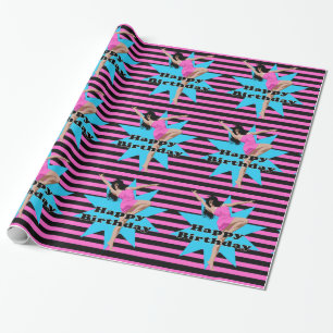 Papier Cadeau Joyeuse danseuse d'anniversaire Jazz danse moderne