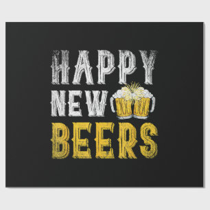 Papier Cadeau Joyeuse fête de la bière du Nouvel An
