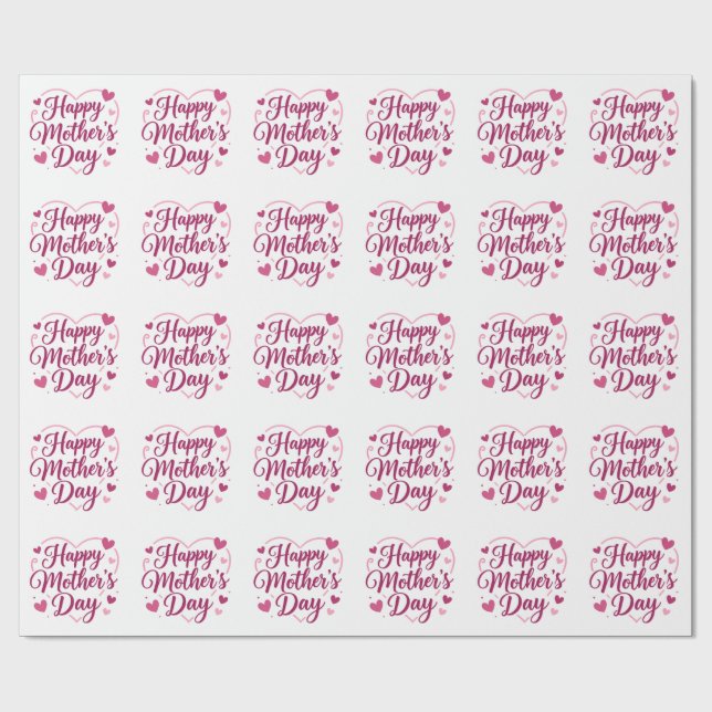 Papier Cadeau Joyeuse Fête des Mères (Plat)