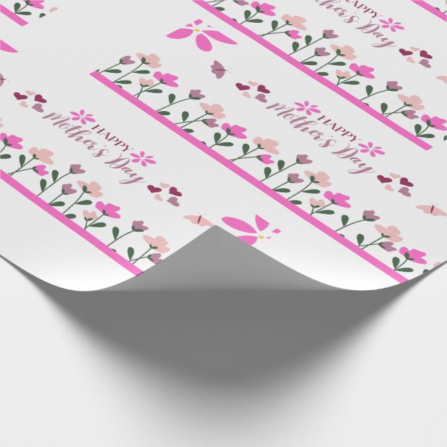 Papier Cadeau Joyeuse fête des Mères conception multi couleurs (Coin)