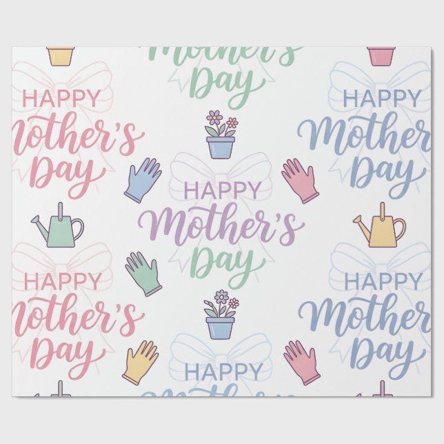 Papier Cadeau-Joyeuse Fête des Mères Papier Cadeau (Plat)