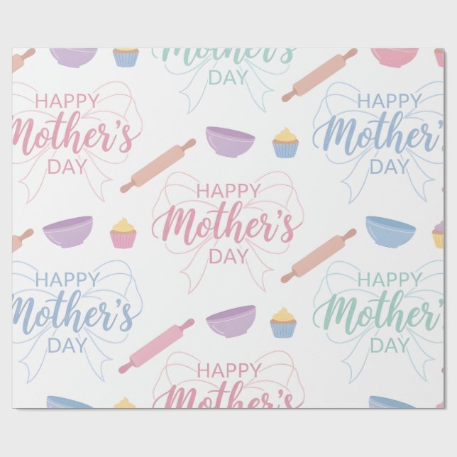 Papier Cadeau-Joyeuse Fête des Mères Papier Cadeau (Plat)