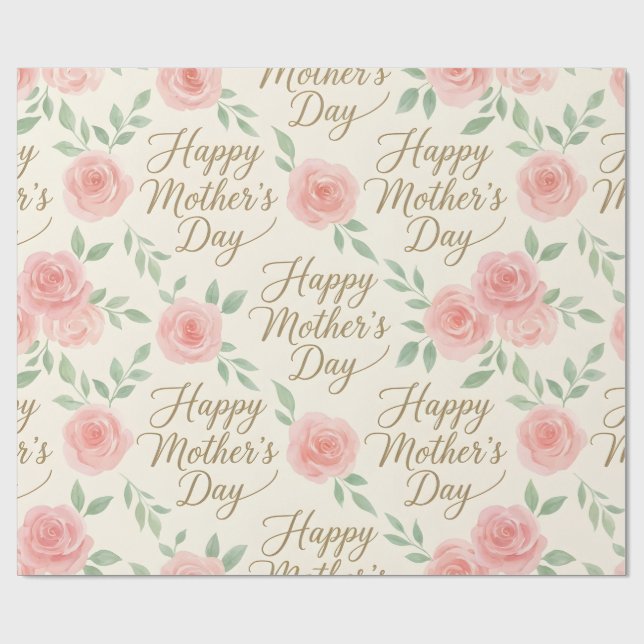 Papier Cadeau-Joyeuse Fête des Mères Papier Cadeau (Plat)